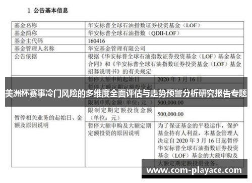 美洲杯赛事冷门风险的多维度全面评估与走势预警分析研究报告专题